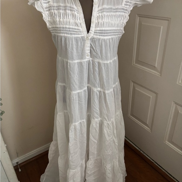 Boston Proper White Ruffled Maxi Dress - Picture 1 of 4